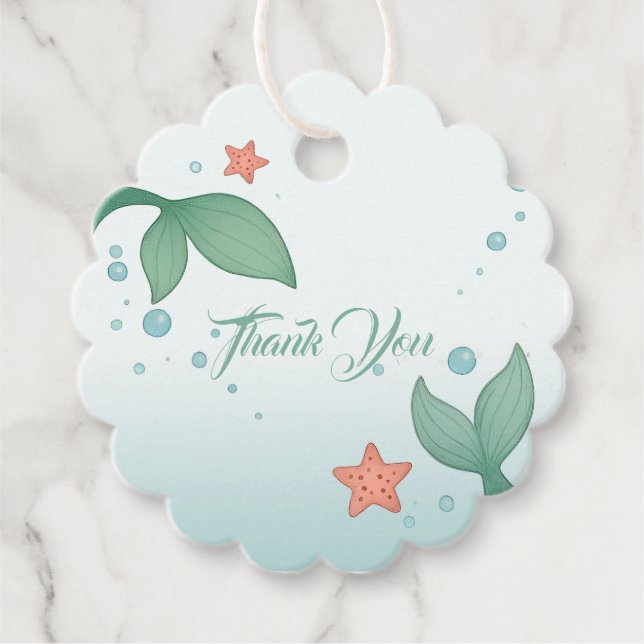 Simple mermaid's tails gåvor etiketter (Framsida)