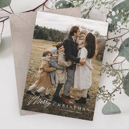 Simple Merry Script 3 Photo jul Julkort