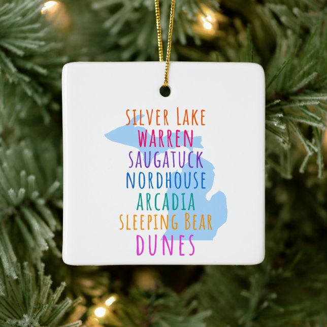 Simple Michigan Sleeping Bears Dunes Ornament (Träd)