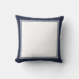 Simple Midnight Blue and White Ram Kudde