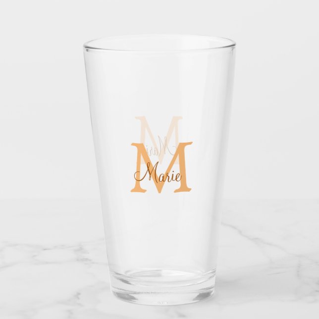 simple minimal add name monogram orange brown  thr glaskopp (Framsida)