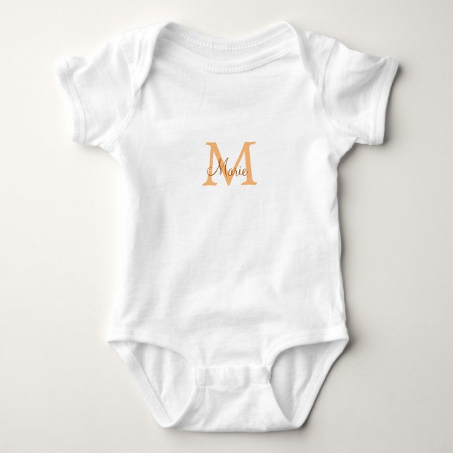 simple minimal add name monogram orange brown  thr t shirt (Framsida)