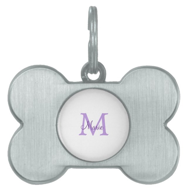 simple minimal add name monogram pink red   throw  ID-bricka husdjur (Framsidan)