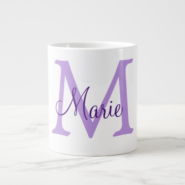 simple minimal add name monogram pink red   throw  jumbo mugg (Framsidan)