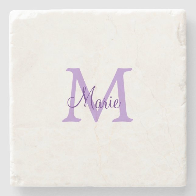 simple minimal add name monogram pink red   throw  stenunderlägg (Framsidan)