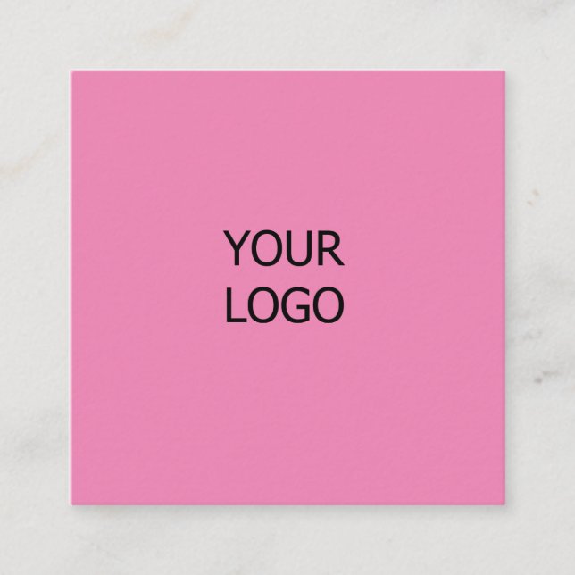 SIMPLE MINIMAL ADD YOUR LOGO CUSTOM TEXT HERE BUSI FYRKANTIGT VISITKORT (Framsida)