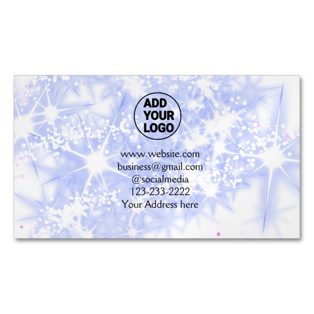 simple minimal add your logo/design here text name magnetiska visitkort (Framsida)