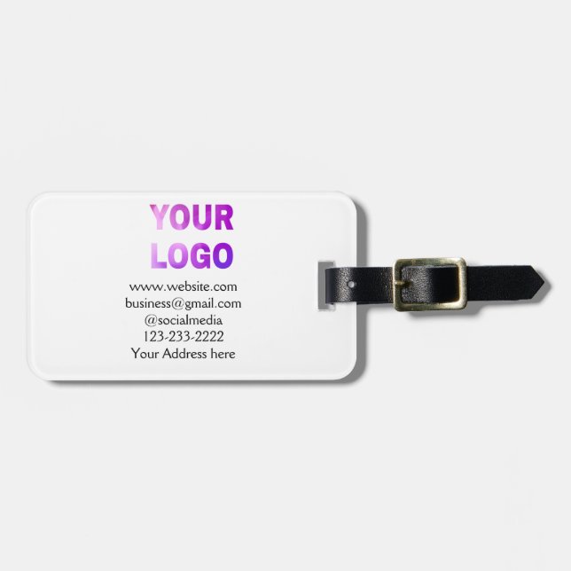 simple minimal add your logo/design here text  pos bagagebricka (Horisontell Framsida)