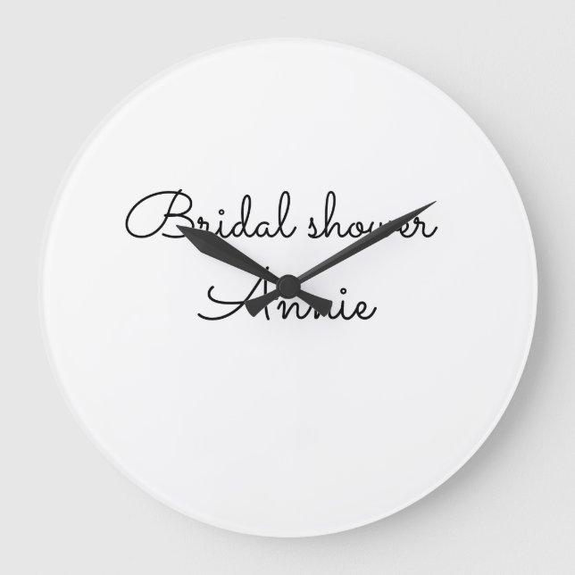 simple minimal add your name text bridal shower  t stor klocka (Framsida)