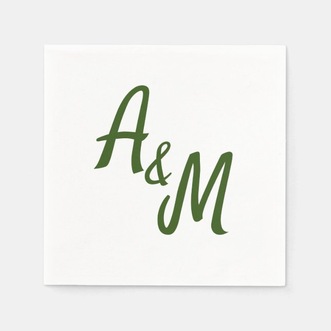 Simple minimal Ampersand Monogram Wedding Pappersservett (Framsidan)