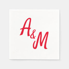 Simple minimal Ampersand Monogram Wedding Pappersservett