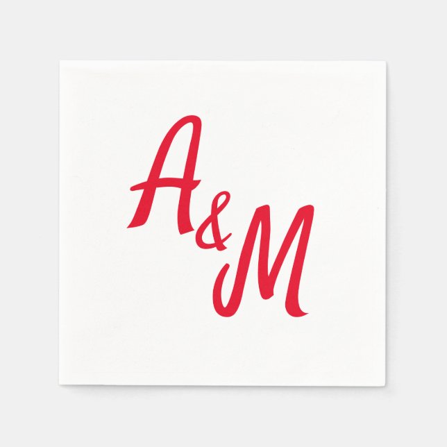 Simple minimal Ampersand Monogram Wedding Pappersservett (Framsidan)