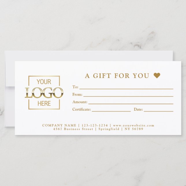 Simple Minimal Business Gift Certificate Template (Framsida)