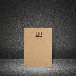 simple minimal craft paper Earring display card Visitkort