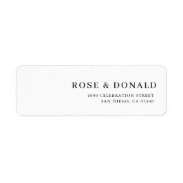 Simple minimal custom wedding address label returadress etikett