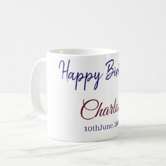 SIMPLE MINIMAL.CUTIE ADD NAME BABY happy birthday  Kaffemugg