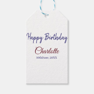 SIMPLE MINIMAL.CUTIE ADD NAME BABY happy birthday  Presentetikett