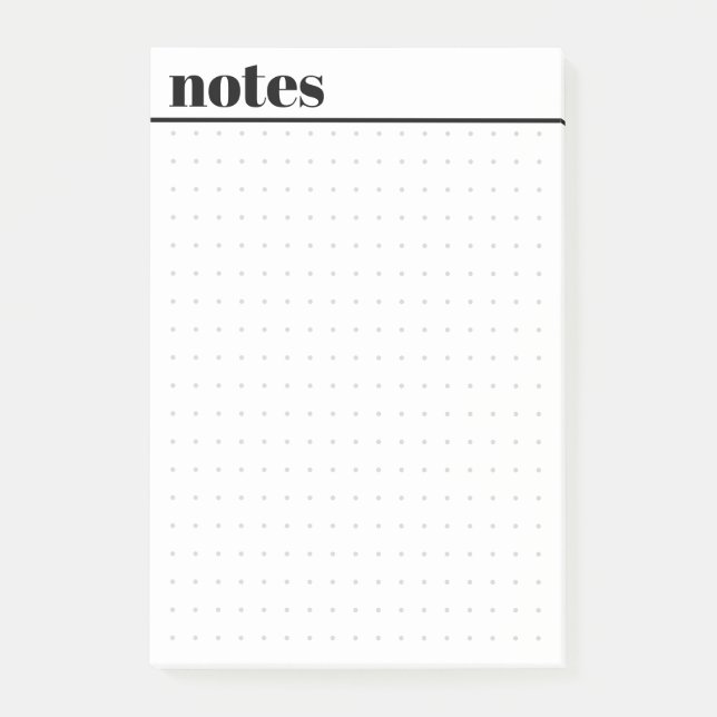 Simple Minimal Dot Grid Sticky Notes Pad Post-it Block (Framsida)