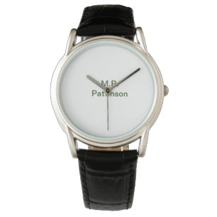 Simple minimal green add your text name photo cust armbandsur