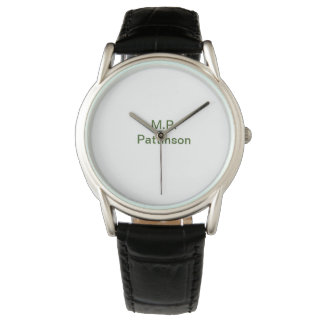 Simple minimal green add your text name photo cust armbandsur