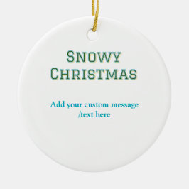 Simple minimal green happy holidays Christmas  Julgransprydnad Keramik