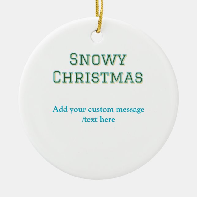 Simple minimal green happy holidays Christmas  Julgransprydnad Keramik (Framsidan)