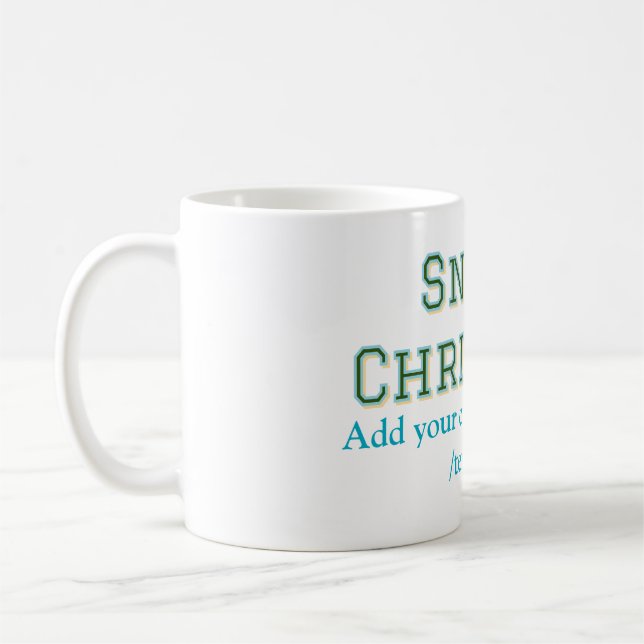 Simple minimal green happy holidays Christmas  Kaffemugg (Vänster)
