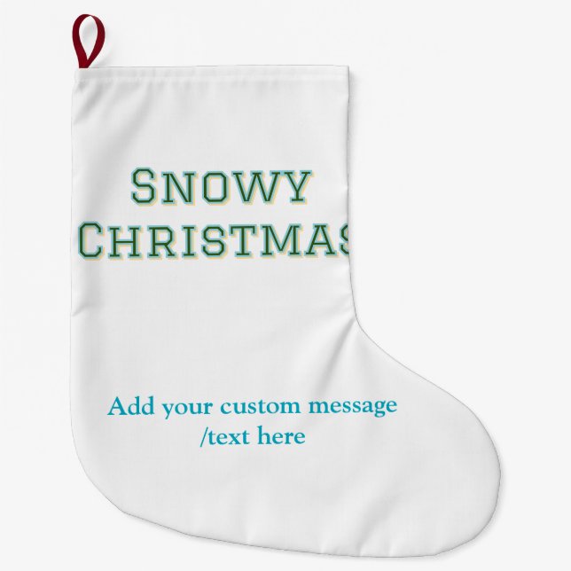 Simple minimal green happy holidays Christmas  Stor Julstrumpa (Framsidan)