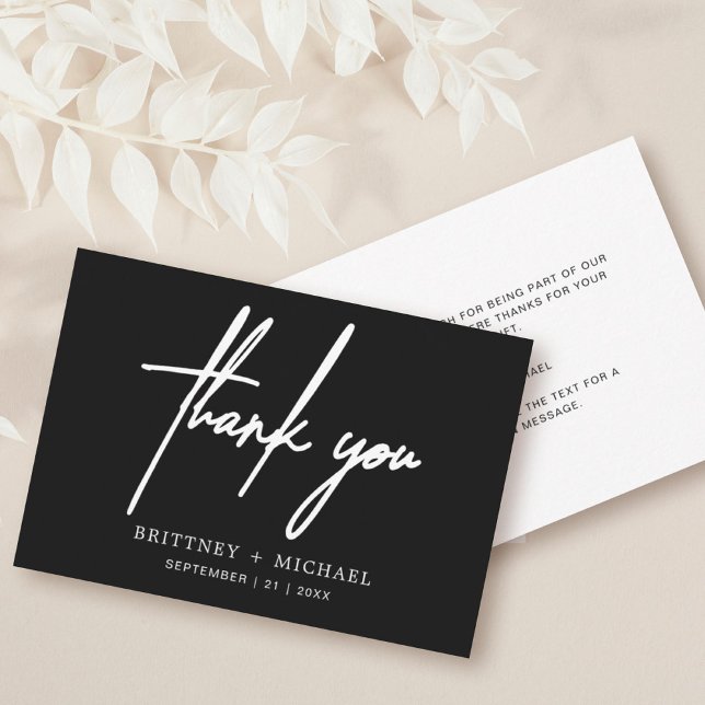 Simple Minimal Modern Script Black Tack Kort (Skapare uppladdad)