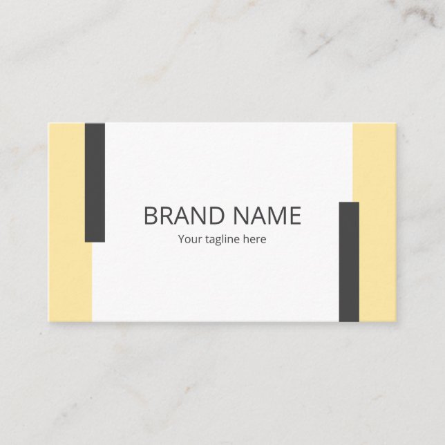 Simple Minimal Modern Yellow Black Line Frame Visitkort (Framsida)