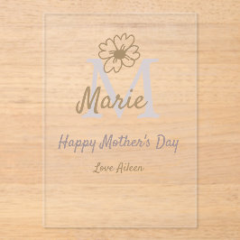 simple minimal mother's day monogram golden gray f