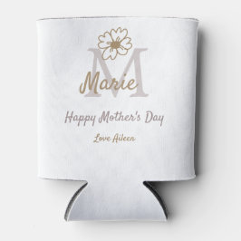 simple minimal mother's day monogram golden gray f