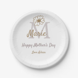 simple minimal mother's day monogram golden gray f