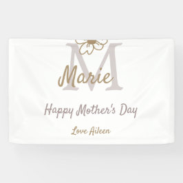 simple minimal mother's day monogram golden gray f