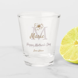 simple minimal mother's day monogram golden gray f