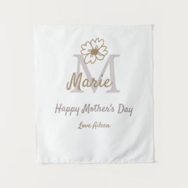 simple minimal mother's day monogram golden gray f
