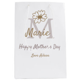 simple minimal mother's day monogram golden gray f