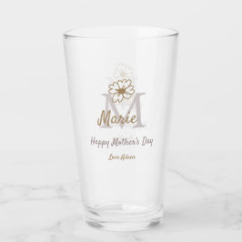 simple minimal mother's day monogram golden gray f glaskopp