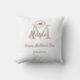 simple minimal mother's day monogram golden gray f kudde