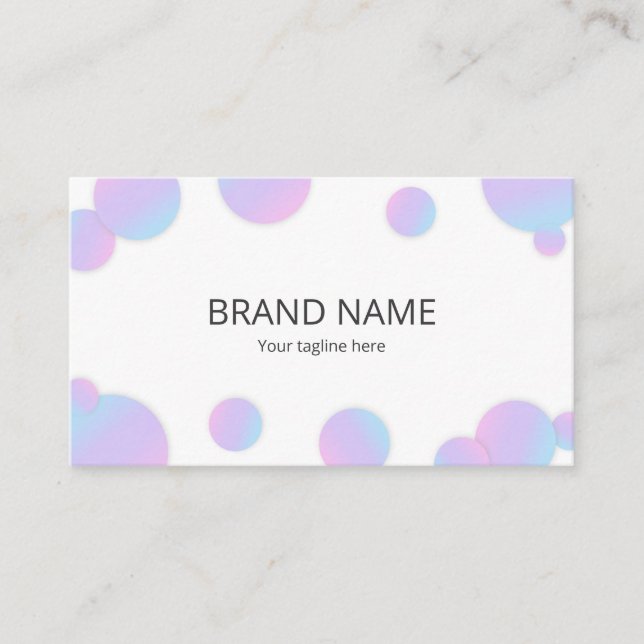 Simple Minimal Pink Blue Purple Gradient Dot Frame Visitkort (Framsida)