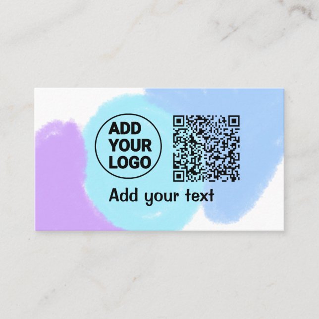 Simple minimal q r code add logo scan code name te visitkort (Framsida)
