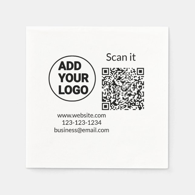 Simple minimal q r code add logo scan code name we pappersservett (Framsidan)