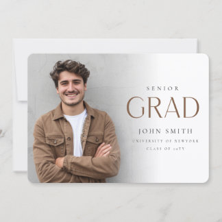 Simple Minimal Senior Grad Photo Master Graduation Meddelande