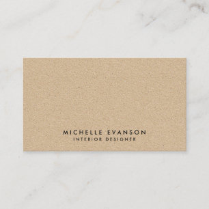 Simple Minimal Tan Kraft Se Rustic Visitkort