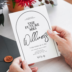 Simple Minimal Typography Script Bridal Shower Inbjudningar
