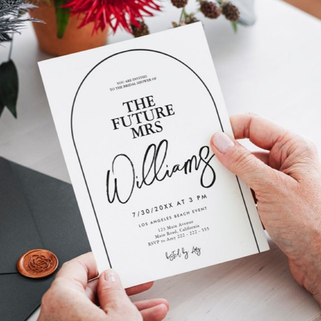 Simple Minimal Typography Script Bridal Shower  Inbjudningar (Skapare uppladdad)