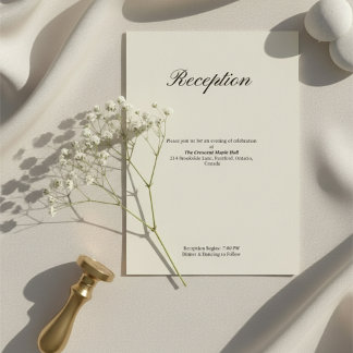 Simple Minimal Wedding Reception Tilläggskort