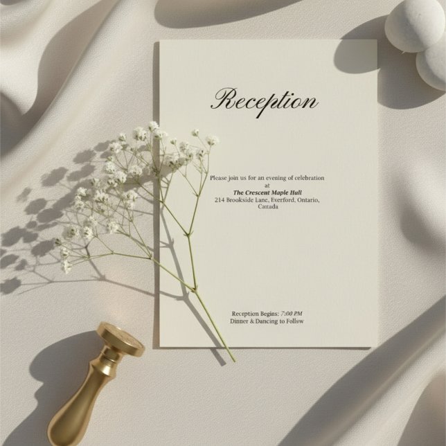 Simple Minimal Wedding Reception Tilläggskort (Skapare uppladdad)