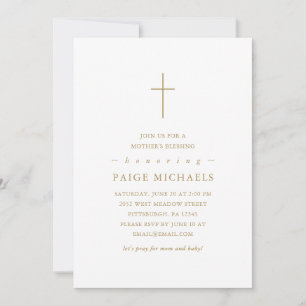 Simple Minimalis Kor Christian Mor Blessing Inbjudningar