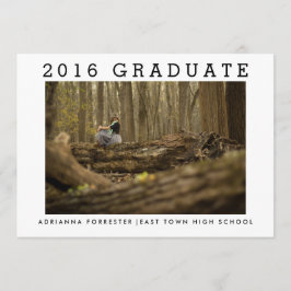 Simple Minimalist 2016 Student Photo Inbjudningar